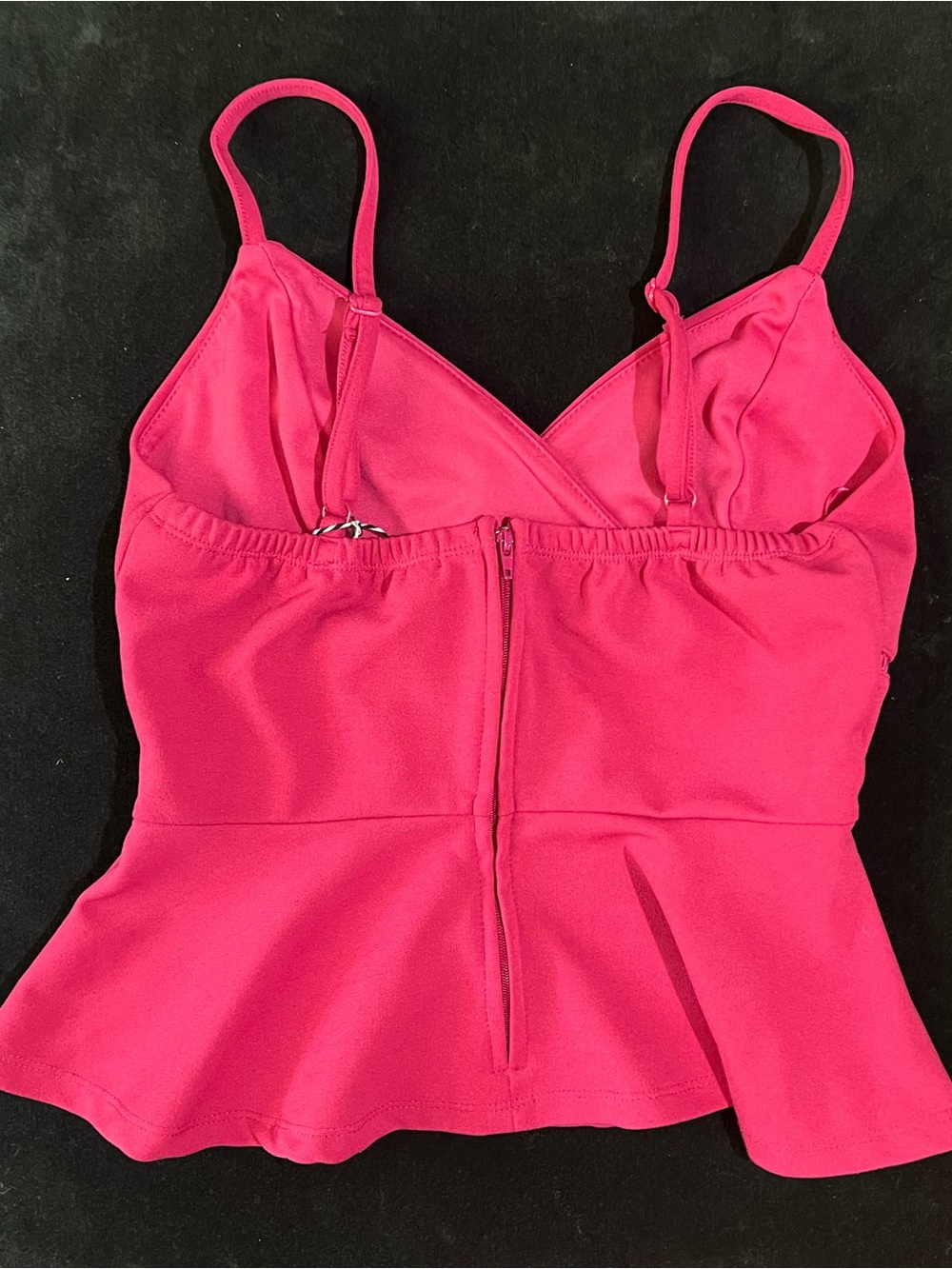 miami Hot Pink Peplum Cami Top - Picture 2 of 3